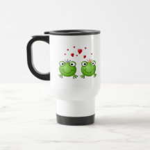 Frosch-Prinz und Frosch-Prinzessin, mit Herzen Kaffeetasse