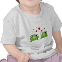 Frosch-Prinz und Frosch-Prinzessin, mit Herzen Hemd