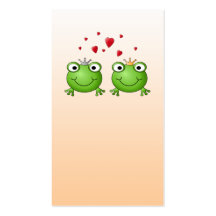 Frosch-Prinz und Frosch-Prinzessin, mit Herzen Visitenkarten Vorlagen