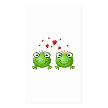 Frosch-Prinz und Frosch-Prinzessin, mit Herzen Visitenkarte