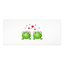 Frosch-Prinz und Frosch-Prinzessin, mit Herzen Kartendruck