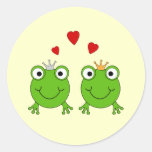 Frosch-Prinzessin und Frosch-Prinz, mit Herzen Sticker