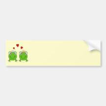 Frosch-Prinzessin und Frosch-Prinz, mit Herzen Autoaufkleber