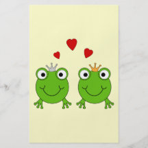 Frosch-Prinzessin und Frosch-Prinz, mit Herzen Flyer