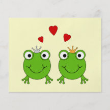Frosch-Prinzessin und Frosch-Prinz, mit Herzen Bedruckte Flyer