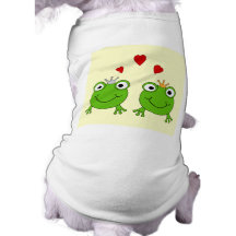 Frosch-Prinzessin und Frosch-Prinz, mit Herzen Hund T-shirts