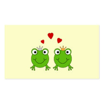Frosch-Prinzessin und Frosch-Prinz, mit Herzen Visitenkarte