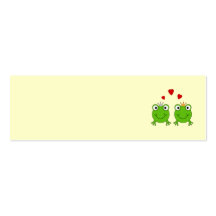 Frosch-Prinzessin und Frosch-Prinz, mit Herzen Visitenkartenvorlage
