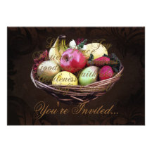 Frucht des Geistes, gemalter Brown-Korb Einladungen