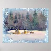 FRÜHES WINTERtipi-LAGER durch SHARON SHARPE Posterdruck