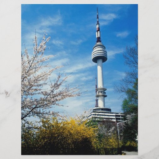 Frühling, Namsan Turm, Seoul, Südkorea Flyerbedruckung