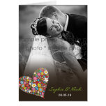 Frühlings-Blumen-Herz-Hochzeit danken Ihnen Foto-K