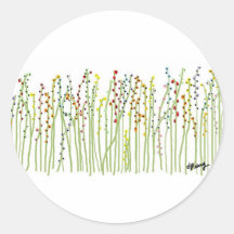 "FRÜHLINGS-BLUMEN" Sammlung Runder Aufkleber
