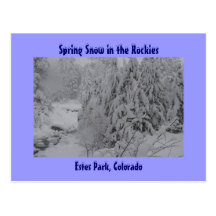 Frühlings-Schnee in der Rockies-Postkarte
