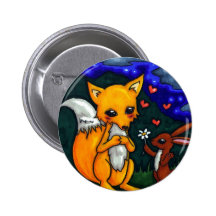 Fuchs- und Hase-Liebegeschichte Buttons