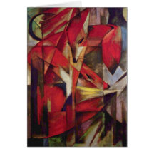 Füchse durch Franz Marc, Vintage abstrakte feine K Grußkarte