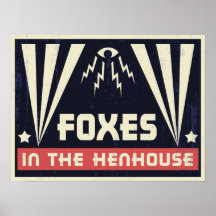 Füchse im Henhouse Plakat
