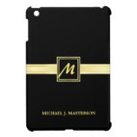 Führungskraft-schwarzes Goldmonogramm iPad Minifal