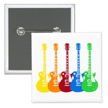 Fünf bunte E-Gitarren Button