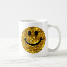 Funkelnd GoldBling smiley Kaffee Haferl