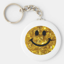 Funkelnd GoldBling smiley Schlüsselanhänger
