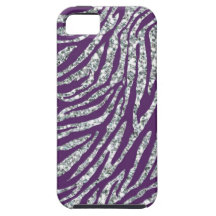 Funkelnd Zebra-Silberlila Zebra iPhone 5 Kasten iPhone 5 Hüllen