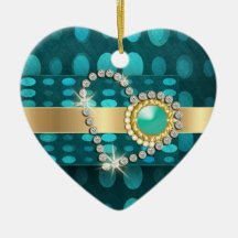 Funkelnde Aquaedelsteine des Diamantherzens Weihnachtsbaum Ornament