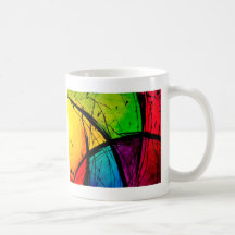 Funky helle abstrakte Kunst-Malerei Kaffeehaferl