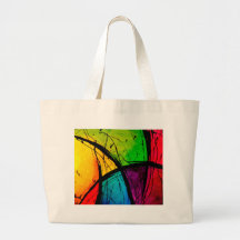 Funky helle abstrakte Kunst-Malerei Leinentasche