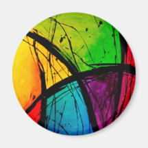 Funky helle abstrakte Kunst-Malerei Magnete