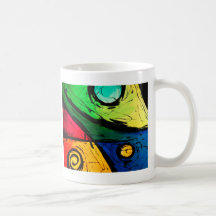 Funky helle Farbabstrakte Kunst Kaffeehaferl