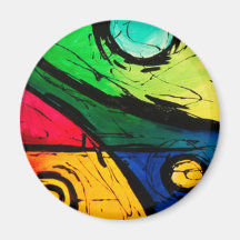 Funky helle Farbabstrakte Kunst Kühlschrankmagnete