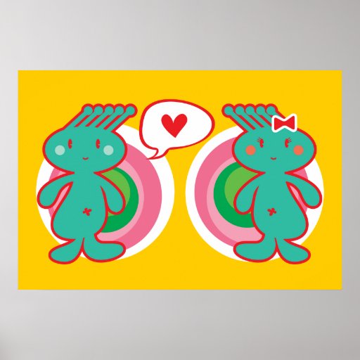 Funky Jungen-Liebe-Mädchen-Plakat