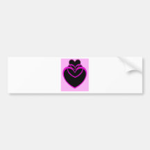 Funky lila Herz-Valentinstagentwurf Auto Sticker