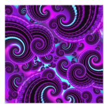 Funky lila Strudel-Fraktal-Kunst-Muster Fotodrucke