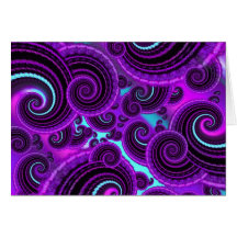 Funky lila Strudel-Fraktal-Kunst-Muster Grußkarte