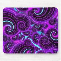 Funky lila Strudel-Fraktal-Kunst-Muster Mousepad