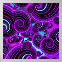 Funky lila Strudel-Fraktal-Kunst-Muster Posterdrucke