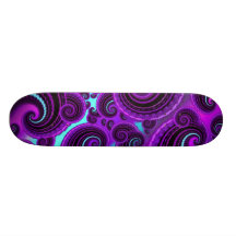 Funky lila Strudel-Fraktal-Kunst-Muster Skateboarddeck