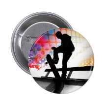 funky Regenbogen-Skater abstrakt Anstecknadel