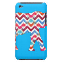 Funky Zickzack-Zickzack Elefant auf aquamarinem Bl iPod Touch Case-Mate Hülle