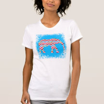 Funky Zickzack-Zickzack Elefant auf aquamarinem Bl Shirt