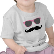 funny mustache and pink shades tee shirts