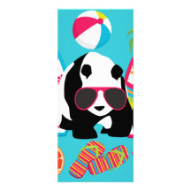Funny Panda Bear Beach Bum Cool Sunglasses Surfing Invitations