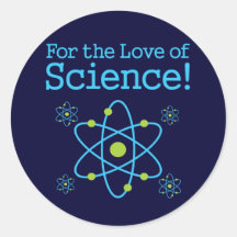 Für die Liebe des Wissenschafts-Atoms Runde Sticker