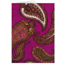 Fuscia Paisley Mitteilungskarten