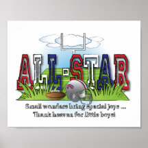 Fußball-All-Star- Jungen-Raum-Wand-Kunst Poster