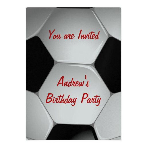 Fußball-Ball-Silber-Geburtstags-Party Einladungen