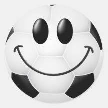 Fußball-Ball-Smiley Runde Sticker