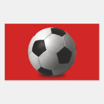 FUSSBALL-BALL-VEKTORikonen-GRAFIK-SCHWARZ-WEISSER  Rechteckige Sticker